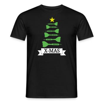 Weihnachten Dart Pfeil Dartscheibe Darts X-Mas - Männer T-Shirt - Schwarz - Vorne - AI Model Male 178 light (178cm)