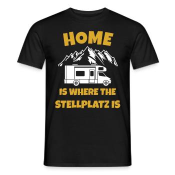Home is where the Stellplatz is - Männer T-Shirt - Schwarz - Vorne - AI Model Male 178 light (178cm)