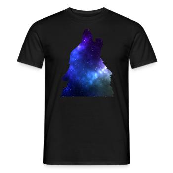Galaxie Wolf blau - Männer T-Shirt - Schwarz - Vorne - AI Model Male 178 light (178cm)
