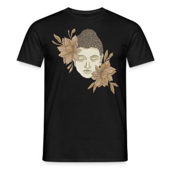 Bouddha avec des fleurs - T-shirt homme - noir - Devant - AI Model Male 178 light (178cm)