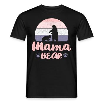 Mama Bear gift for mother mom bear - Men's T-Shirt - black - Front - AI Model Male 178 light (178cm)