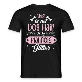 Idée cadeau belge de poils de chien à paillettes Malinois - T-shirt homme - noir - Devant - AI Model Male 178 light (178cm)