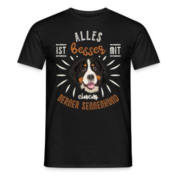 Berner Sennen Hund Sennenhund Geschenk - Männer T-Shirt - Schwarz - Vorne - AI Model Male 178 light (178cm)