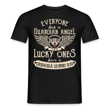 Cadeau ange gardien chien léopard Catahoula - T-shirt homme - noir - Devant - AI Model Male 178 light (178cm)