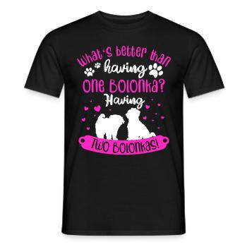 deux maîtresses de cadeaux Bolonka Zwetna - T-shirt homme - noir - Devant - AI Model Male 178 light (178cm)