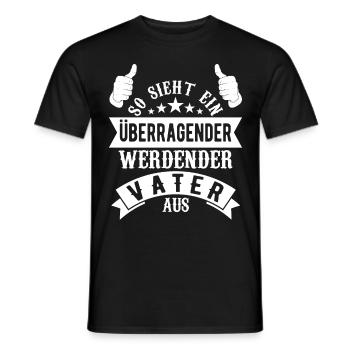 für werdenden Vater Schwanger Papa lustig - Männer T-Shirt - Schwarz - Vorne - AI Model Male 178 light (178cm)