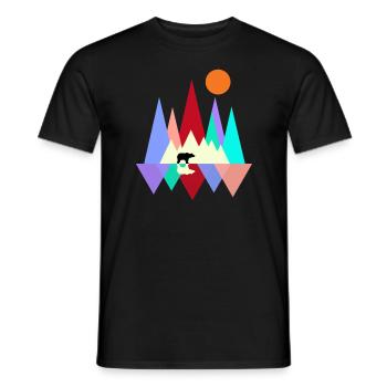 Natur Wandern Berge Wildnis Bergsteigen Outdoor - Männer T-Shirt - Schwarz - Vorne - AI Model Male 178 light (178cm)