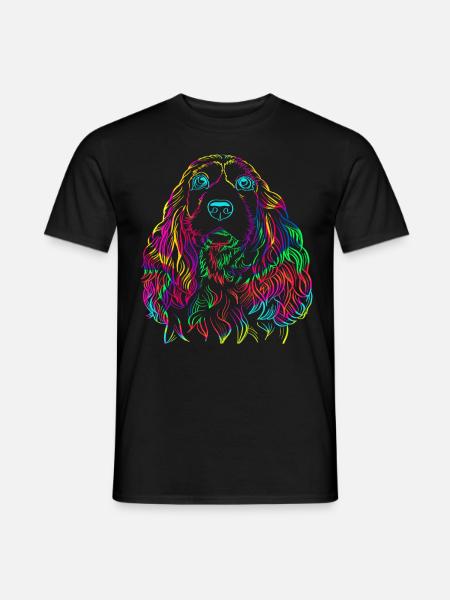 Colorful cocker spaniel dog - Men's T-Shirt - black