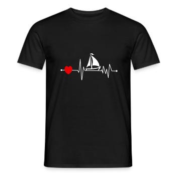 Voile capitaine marin voilier bateau à voile - T-shirt homme - noir - Devant - AI Model Male 178 light (178cm)