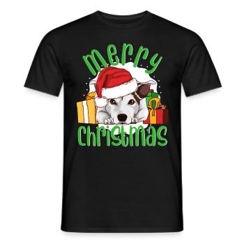 Jack Russell Terrier Hund Christmas Geschenk - Männer T-Shirt - Schwarz - Vorne - AI Model Male 178 light (178cm)