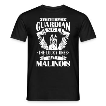 Idée cadeau berger allemand chien Malinois belge - T-shirt homme - noir - Devant - AI Model Male 178 light (178cm)