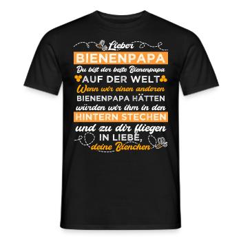 Bienenpapa Bienenzüchter Imker lustig - Männer T-Shirt - Schwarz - Vorne - AI Model Male 178 light (178cm)