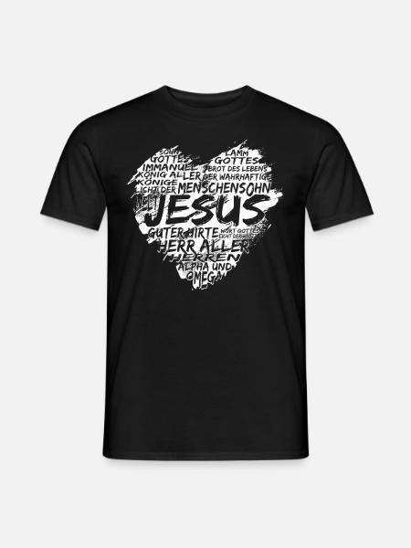 Jesus Christus Herz Geschenk Christen - Männer T-Shirt - Schwarz
