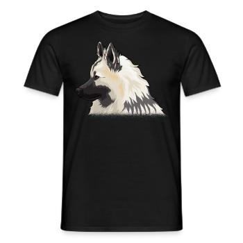 Eurasier head dog dog portrait gift - Men's T-Shirt - black - Front - AI Model Male 178 light (178cm)