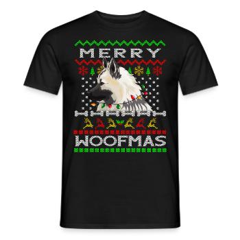 Dog Eurasier Merry Christmas - Men's T-Shirt - black - Front - AI Model Male 178 light (178cm)
