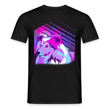 Chien de berger Sheltie Berger Shetland - T-shirt homme - noir - Devant - AI Model Male 178 light (178cm)