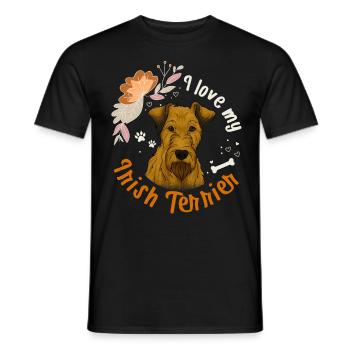 J'adore mon cadeau de chien Irish Terrier - T-shirt homme - noir - Devant - AI Model Male 178 light (178cm)