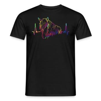 Haflinger Stute Bunt EKG Pferd Geschenk - Männer T-Shirt - Schwarz - Vorne - AI Model Male 178 light (178cm)