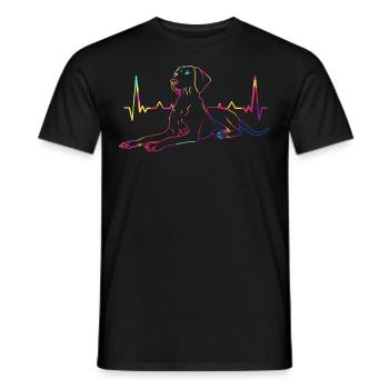 Magyar Vizsla Bunt EKG Dog Gift - Men's T-Shirt - black - Front - AI Model Male 178 light (178cm)