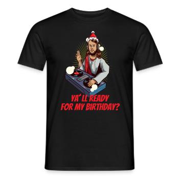 Chemise de Noël drôle de Jésus Noël - T-shirt homme - noir - Devant - AI Model Male 178 light (178cm)