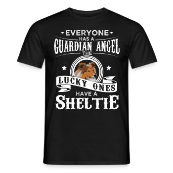Cadeau de chien de berger Sheltie Shetland - T-shirt homme - noir - Devant - AI Model Male 178 light (178cm)