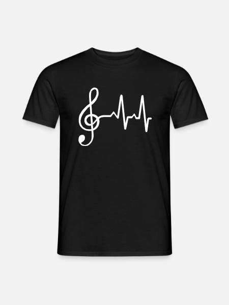 Violinschlüssel Sänger Musik Tanzen Singen EKG - Männer T-Shirt - Schwarz
