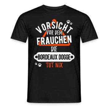 Bordeaux Dogge Hund Geschenk Frauchen - Männer T-Shirt - Schwarz - Vorne - AI Model Male 178 light (178cm)