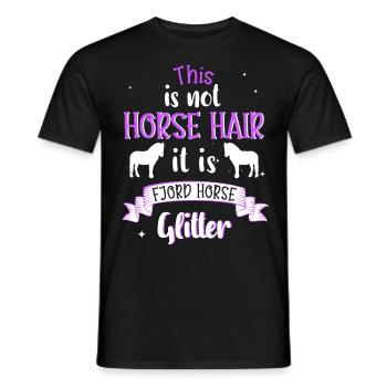 Fjordpferd Glitzer Norweger Geschenk Reiterin - Männer T-Shirt - Schwarz - Vorne - AI Model Male 178 light (178cm)