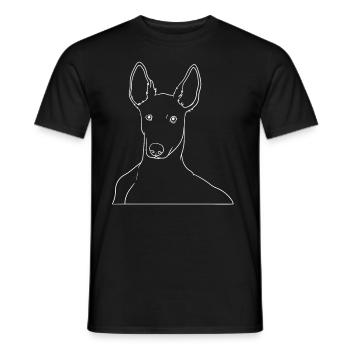 Podenco Line Art Hund Geschenk - Männer T-Shirt - Schwarz - Vorne - AI Model Male 178 light (178cm)