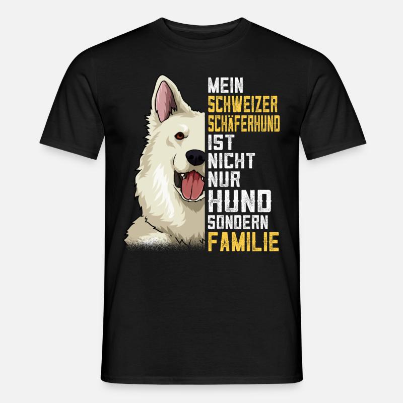 Weißer Schweizer Schäferhund Geschenkidee - Männer T-Shirt - Schwarz