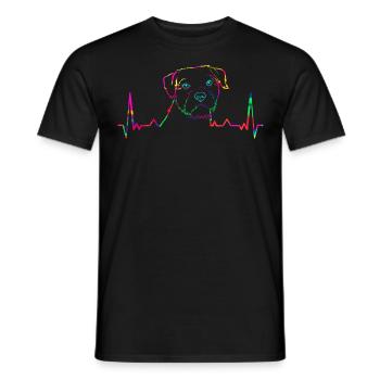 Cadeau coloré d'ECG de border terrier - T-shirt homme - noir - Devant - AI Model Male 178 light (178cm)