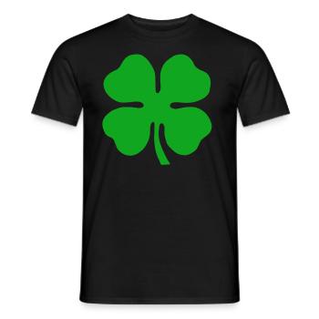 Four-leaf clover lucky clover New Year clover - Men's T-Shirt - black - Front - AI Model Male 178 light (178cm)