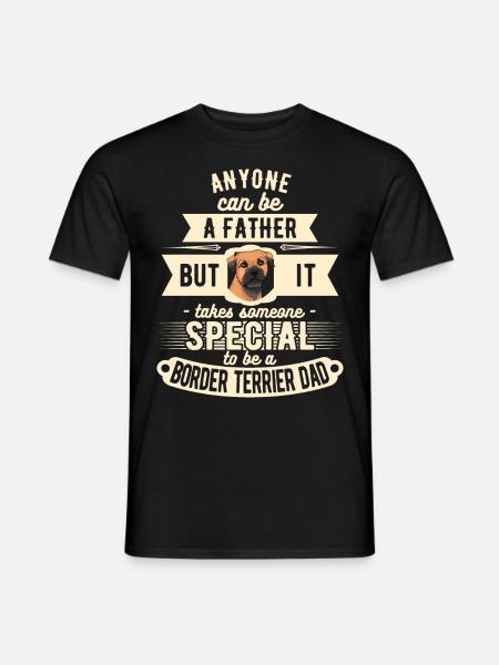 Border terrier papa drôle - T-shirt homme - noir