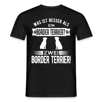 Zwei Border Terrier Hunde sind besser - Männer T-Shirt - Schwarz - Vorne - AI Model Male 178 light (178cm)