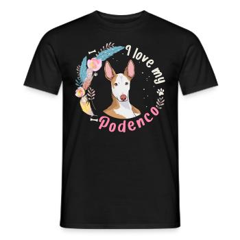 J'adore mon cadeau de chien Podenco - T-shirt homme - noir - Devant - AI Model Male 178 light (178cm)