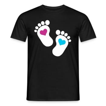 Bébé pieds parents enfant en bas âge fils enceinte - T-shirt homme - noir - Devant - AI Model Male 178 light (178cm)