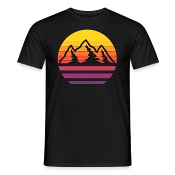 Berg Landschaft Berge Wandern Gebirge Bergsteigen - Männer T-Shirt - Schwarz - Vorne - AI Model Male 178 light (178cm)