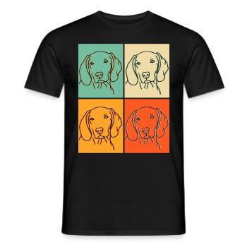 Cadeau de Weimaraner Popart - T-shirt homme - noir - Devant - AI Model Male 178 light (178cm)