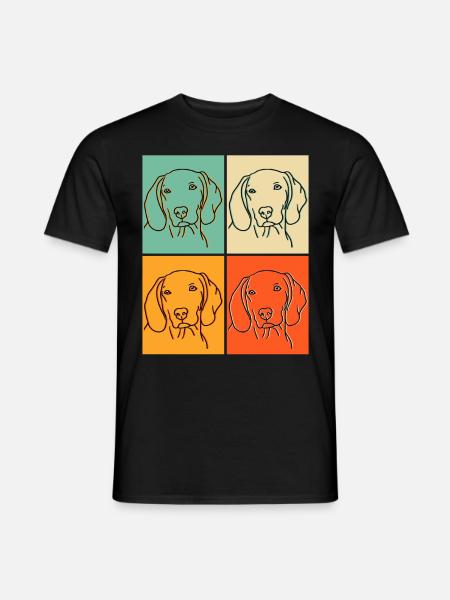 Weimaraner Popart Geschenk - Männer T-Shirt - Schwarz