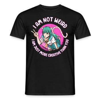 Anime girl gift - Men's T-Shirt - black - Front - AI Model Male 178 light (178cm)