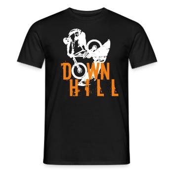 DOWNHILL - CYCLISTS - CYCLING - CYCLISTS - BIKERS - Men's T-Shirt - black - Front - AI Model Male 178 light (178cm)
