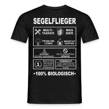 Segelflieger Segelflugzeug Pilot Gleitflugzeug - Männer T-Shirt - Schwarz - Vorne - AI Model Male 178 light (178cm)