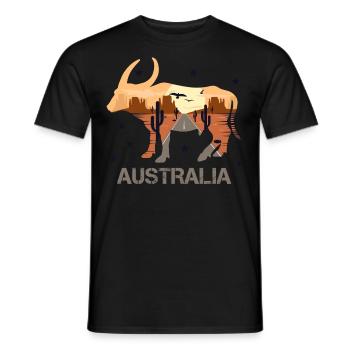 Australia - Men's T-Shirt - black - Front - AI Model Male 178 light (178cm)