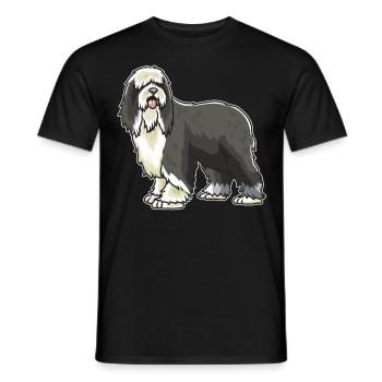 Bearded Collie cadeau chien - T-shirt homme - noir - Devant - AI Model Male 178 light (178cm)