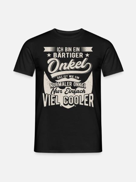 Bärtiger Onkel mit Bart - Bartträger Geschenk - Männer T-Shirt - Schwarz