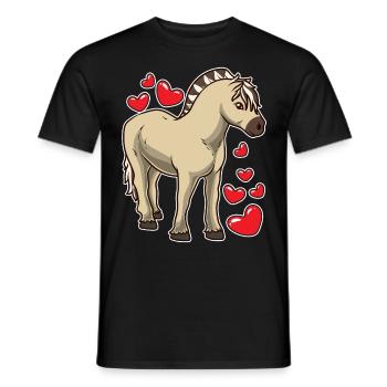 Fjord Horse Gift - Men's T-Shirt - black - Front - AI Model Male 178 light (178cm)