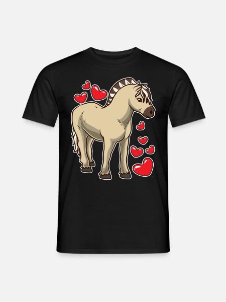 Fjordpferd Geschenk - Männer T-Shirt - Schwarz