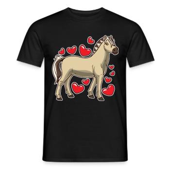 Fjord Horse Gift - Men's T-Shirt - black - Front - AI Model Male 178 light (178cm)