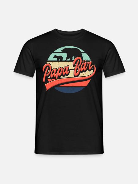 Papa Bär Vatertag Geschenk - Männer T-Shirt - Schwarz