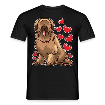 Briard amoureux de chien cadeau - T-shirt homme - noir - Devant - AI Model Male 178 light (178cm)